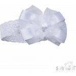 Kojenecká krajová čelenka s mašličkou bílá – Zboží Mobilmania