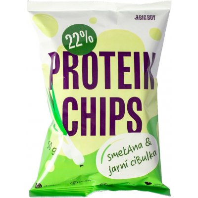 Big Boy Proteinové chipsy s příchutí jarní cibulky a smetany 50 g – Zbozi.Blesk.cz