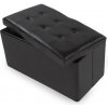 Taburet TecTake 400867 Box skládací s úložným prostorem černá koženka