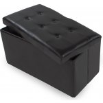 TecTake 400867 Box skládací s úložným prostorem černá koženka – Zboží Mobilmania