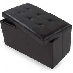 TecTake 400867 Box skládací s úložným prostorem černá koženka