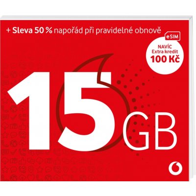 Vodafone Předplacenka 15 GB (eSIM) SK48A222 – Hledejceny.cz