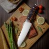 Kuchyňský nůž Swityf kuchyňské nože Nůž santoku ebenové dřevo 18 cm