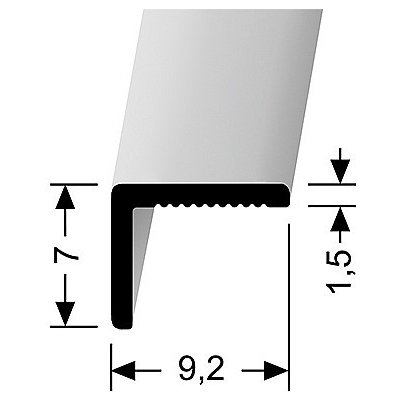 Küberit Stěnový ukončovací profil Stříbro F4 9,2x7mm