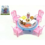 Teddies Stůl a židle s doplňky plast 12cm asst 3 barvy v blistru – Hledejceny.cz