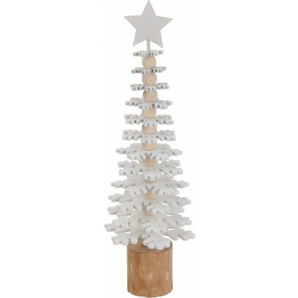 Vánoční dekorace Vánoční dřevěná dekorace Snowflake tree, 25 cm