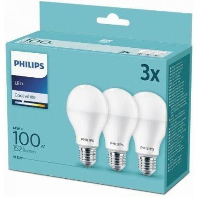 Philips 3x LED žárovka 1x14W E27 1521lm 4000K -triple pack klasik žárovka LED , 14W, E27, neutrální bílá 3ks – Hledejceny.cz