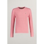 Gant Shield Cotton Cable C-neck Geranium Pink – Zboží Dáma