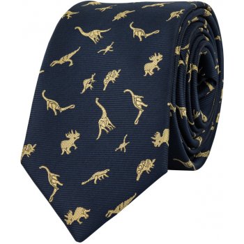 Bubibubi kravata s dinosaury tmavomodrá