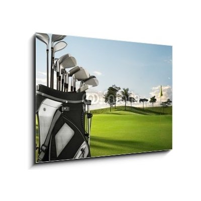 Obraz 1D - 100 x 70 cm - golf equipment and course golfové vybavení a kurz – Zboží Mobilmania
