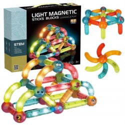 iMex Toys Svítící magnetické kostky pro malé děti 52 ks