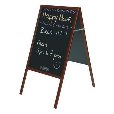 VICTORIA Stojan A s černou tabulí, pro popis křídou, 120 x 60 cm, barva rámu cherry 84037 – Hledejceny.cz