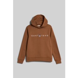 Gant mikina REG PRINTED GRAPHIC HOODIE hnědá