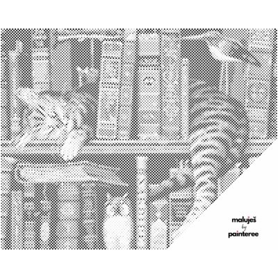 MALUJEŠ Tečkování KOCOUR V KNIHOVNĚ Modrá – Zbozi.Blesk.cz