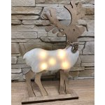 Dřevěná svítící LED dekorace 30 cm 75623954 – Hledejceny.cz