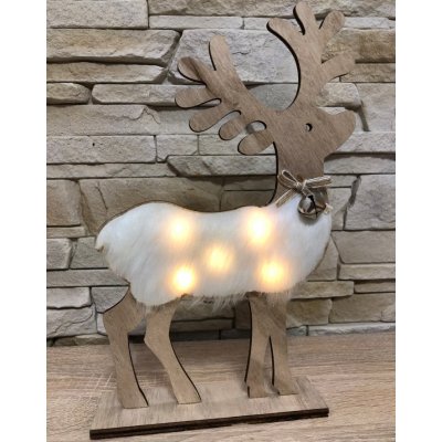 Dřevěná svítící LED dekorace 30 cm 75623954 – Hledejceny.cz