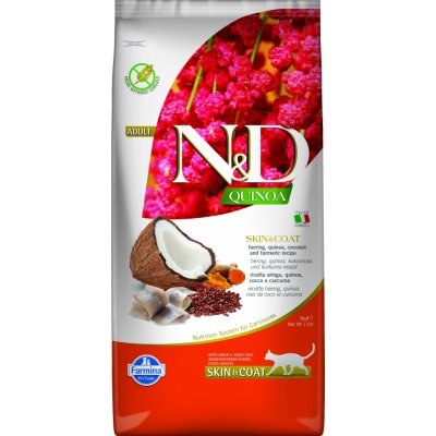 N&D GF Quinoa CAT Skin&Coat Herring & Coconut 5 kg