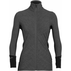 Icebreaker Merino mikina zip Wmns Descender LS Zip Jet Heather/Black