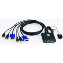 KVM přepínače Aten CS-22U Datový přepínač 2-port KVM USB mini, 1m kabely, DO