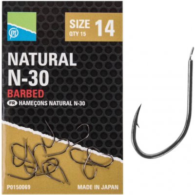 Preston Innovations Natural N-30 Hooks vel.12 15ks