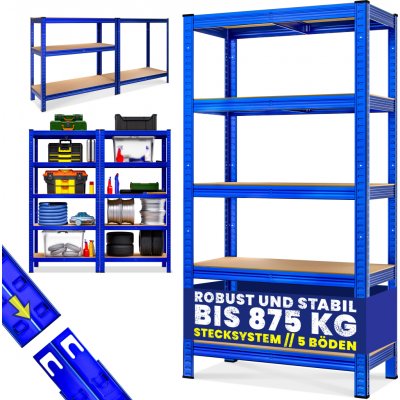 Monzana Regál Heavy 90 x 40 x 180 cm modrá 106178 – Zboží Dáma