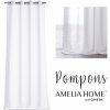 Záclona Záclona AmeliaHome Pompons II bílá, velikost 140x270