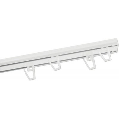 Záclonová kolejnička 1- nebo 2-drážková III, Alu/bílá, kompletní sada, 250 cm – Hledejceny.cz