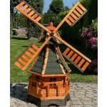 DARLUX Šestihranný zahradní větrný mlýn DARLUX vel.3 vyrobený ze dřeva s vrtulí s kuličkovými ložisky zelená – Sleviste.cz