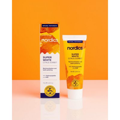 Nordics Reminelizační Super White citrusový sorbet s tekutou sklovinou 75 ml – Hledejceny.cz