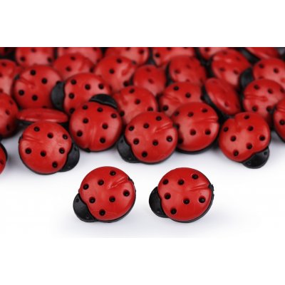 Knoflík dětský velikost 24" beruška, střední, červená – Sleviste.cz