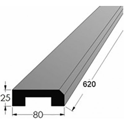 Dveřní práh s drážkou - O BK 600x80 x 25 | Zboží Auto