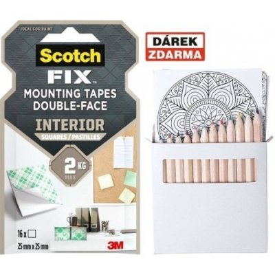 Scotch Čtverečky montážní 25,4 x 25,4 mm – Zboží Živě