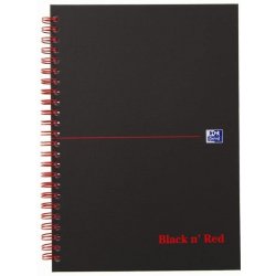 OXFORD Black n Red Notebook A5 čtverečkovaný