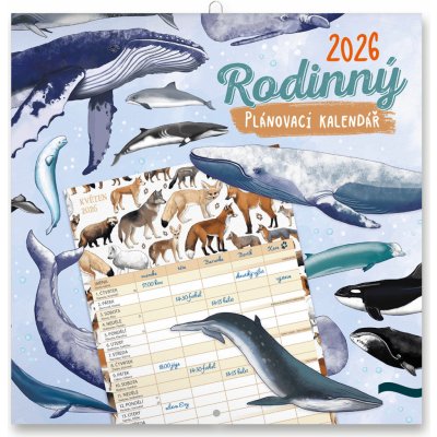 nástěnný Rodinný plánovací Animalium 30 x 30 cm 2026 – Zboží Dáma