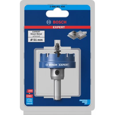 Vrtací korunka - děrovka na nerezové a ocelové plechy Bosch EXPERT Sheet Metal - 51x5mm (2608901434) – Zboží Mobilmania