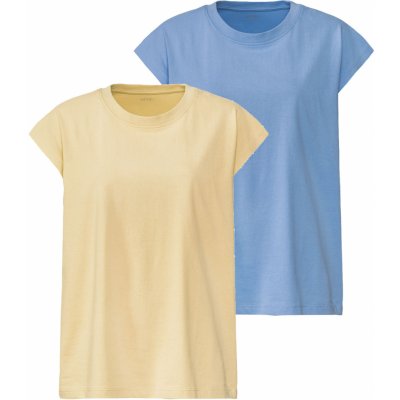 esmara Dámské triko 2 kusy modrá/žlutá – Zboží Mobilmania
