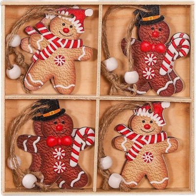 Sada vánočních dřevěných ozdob GINGERBREAD 12 ks – Zboží Dáma