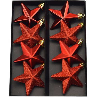 Euro Habitat Sada vánočních ozdob Alcamo červená 8 ks – Sleviste.cz