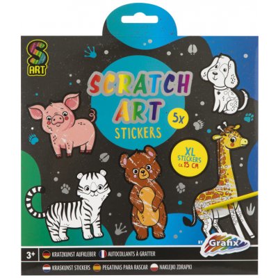 Grafix Škrabací samolepky XL 5ks zvířátka – Sleviste.cz