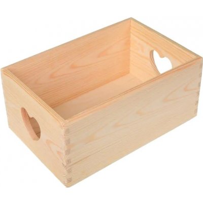 Fenwit Fenwit Dřevěná krabička s úchyty ve tvaru srdíčka 30 x 20 cm – Hledejceny.cz