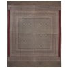 Přehoz Sanu Babu přehoz na postel vínovo-béžový blockprint 270 x 230 cm