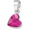 Přívěsky Nubis Stříbrný přívěsek se srdcem Crystals from Swarovski Fuchsia NB 0205 FU