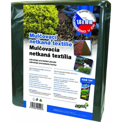 AGRO Mulčovací netkaná textilie 50 g, černá, 1,6x10 m AG09020003050 – Zboží Mobilmania