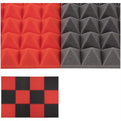 Akustický panel Bitmat pyramida šedá/ melounová 50x50 cm 5 cm – Hledejceny.cz