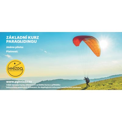 Paragliding základní kurz Ostatní Elektronický poukaz Bez trička No t-shirt