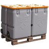 Popelnice CEMO MOBIL-BOX pro skladování a přepravu nebezpečných materiálů 170 l, oranžový(11453)