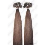 KERATIN INDIAN REMY EXTENSION 100 pramenů HNĚDÁ #04,100g, 60cm, 100% lidské vlasy k prodloužení