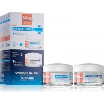 Mixa Hyalurogel Light hydratační krém na obličej 50 ml + Mixa Hyalurogel Night noční krém 50 ml dárková sada