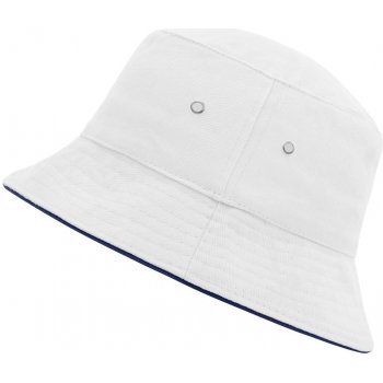 Bavlněný klobouk MB012 Bílá / tmavě modrá