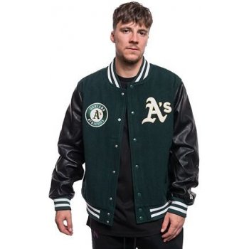 New Era Oakland Athletics Mlb Large Logo Varsity Jacket Dark Green